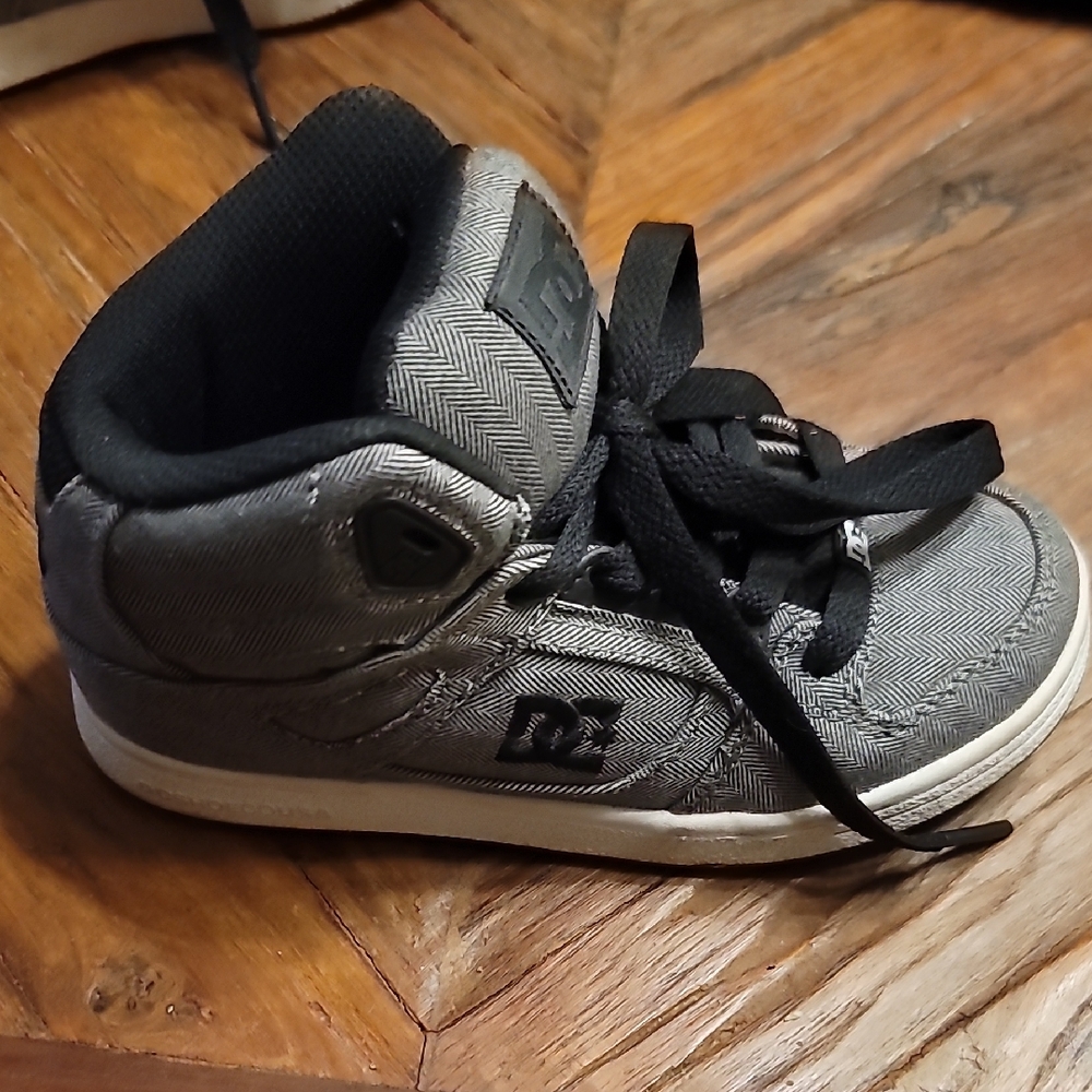 DC Kids' Black and Silver High-Top Sneakers